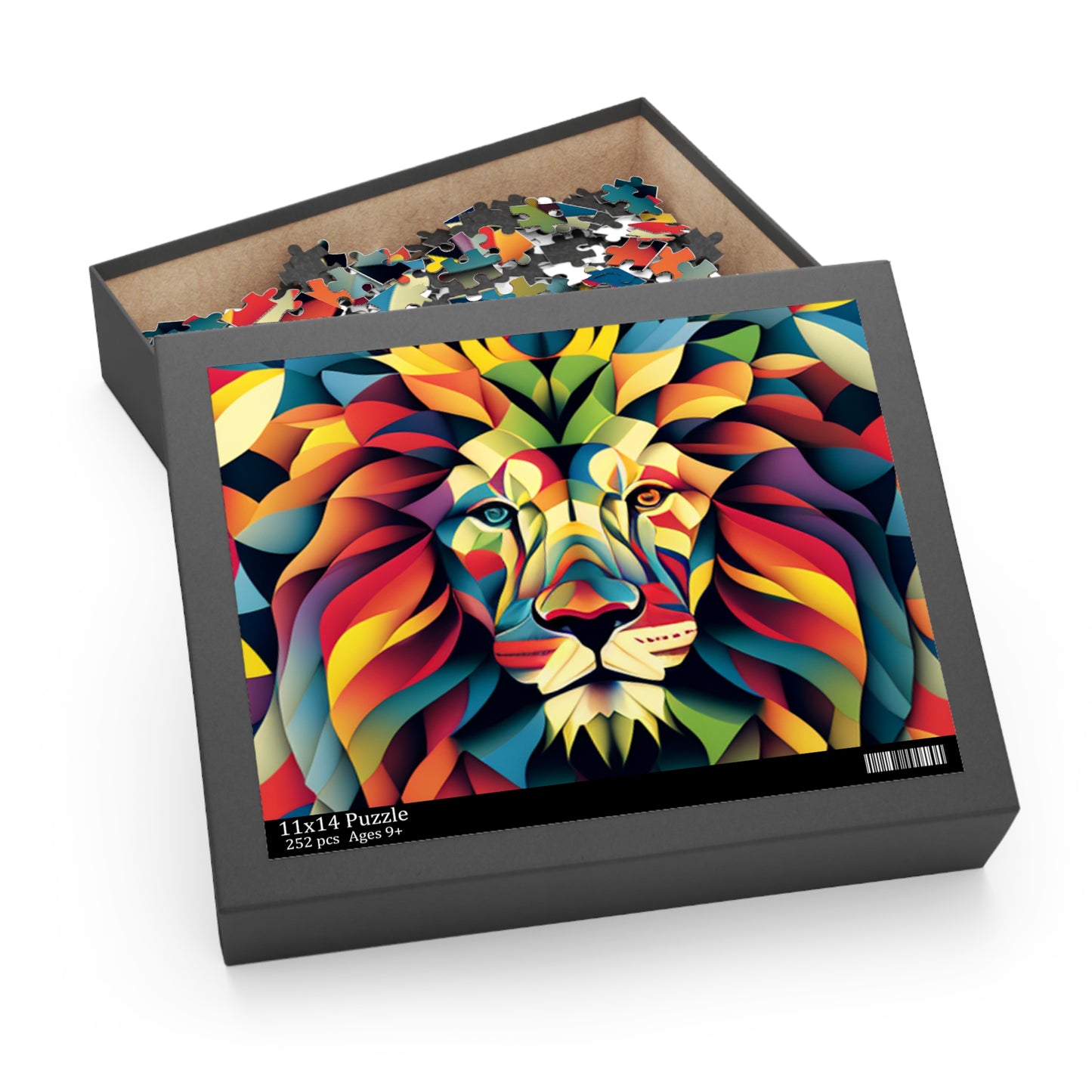 Geometric Rainbow Lion Puzzle (120, 252, 500-Piece)