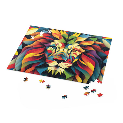 Geometric Rainbow Lion Puzzle (120, 252, 500-Piece)