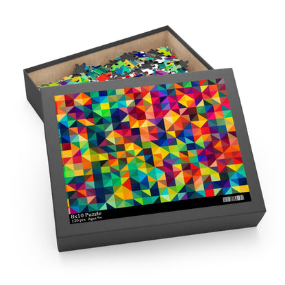 Rainbow Geometric Pattern Puzzle (120, 252, 500-Piece)