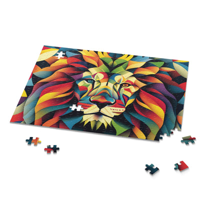 Geometric Rainbow Lion Puzzle (120, 252, 500-Piece)