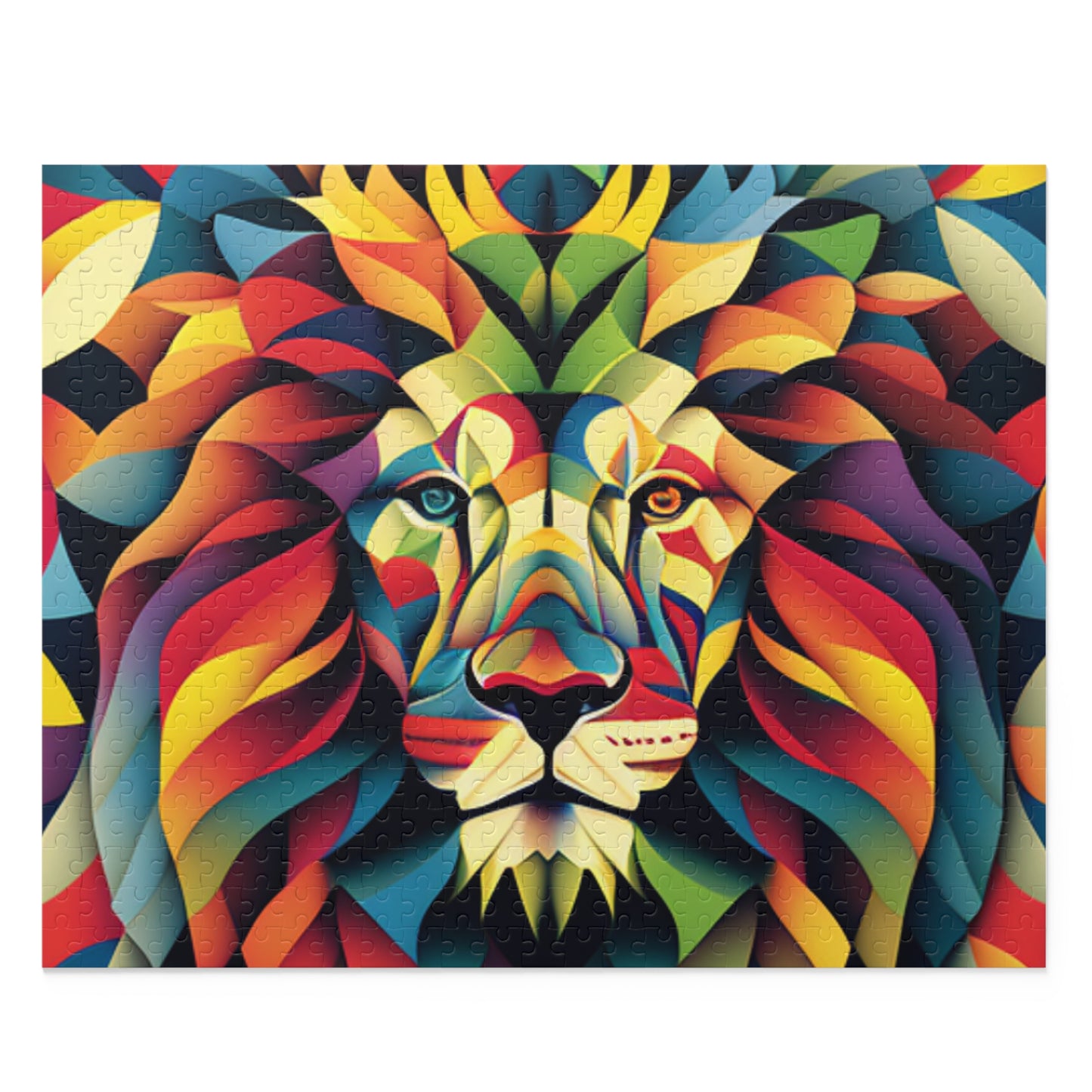 Geometric Rainbow Lion Puzzle (120, 252, 500-Piece)