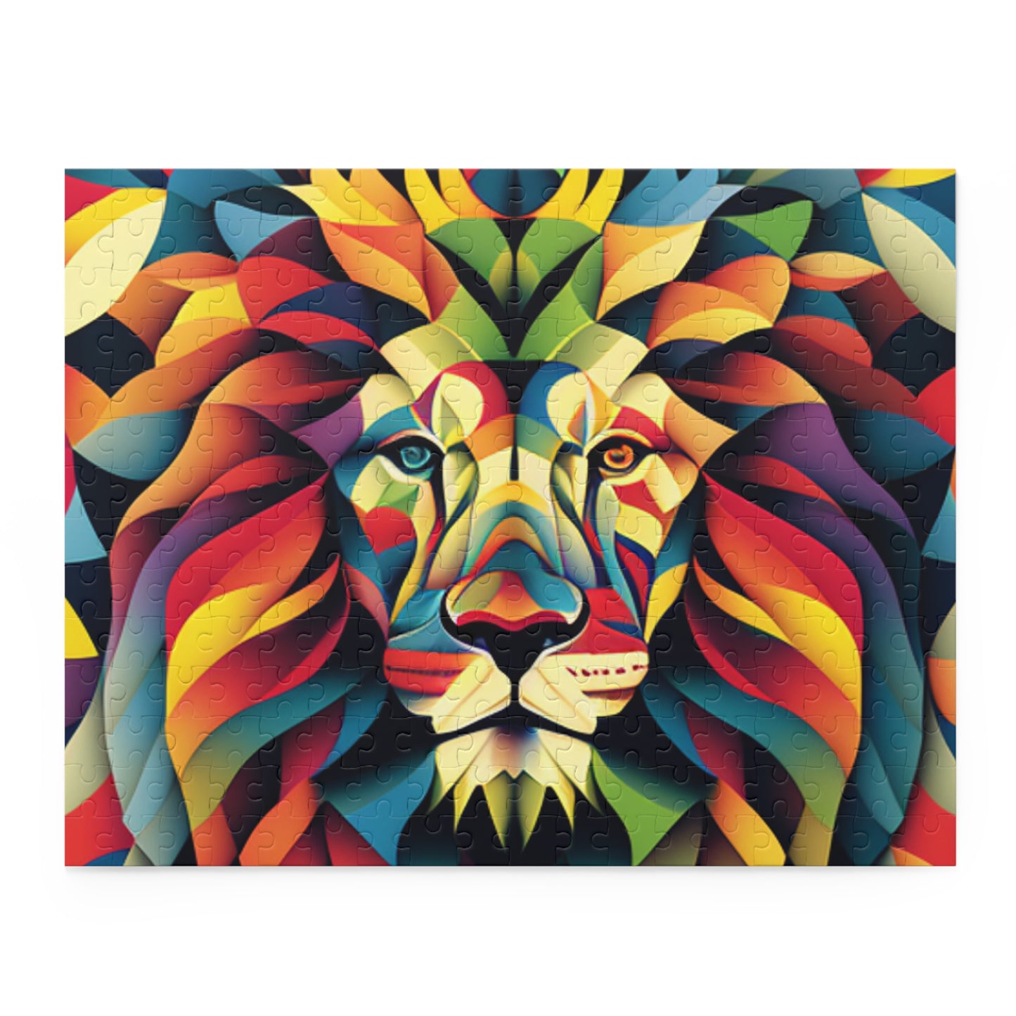 Geometric Rainbow Lion Puzzle (120, 252, 500-Piece)